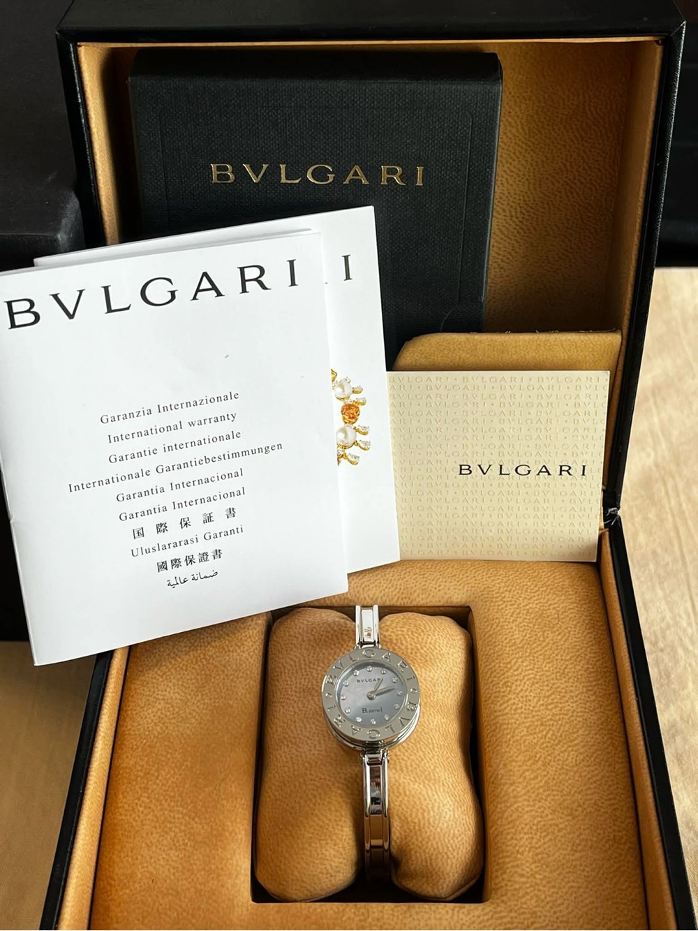 Bulgari B.zero1 Ladies Silver-Tone Watch with Mother-of-Pearl Dial